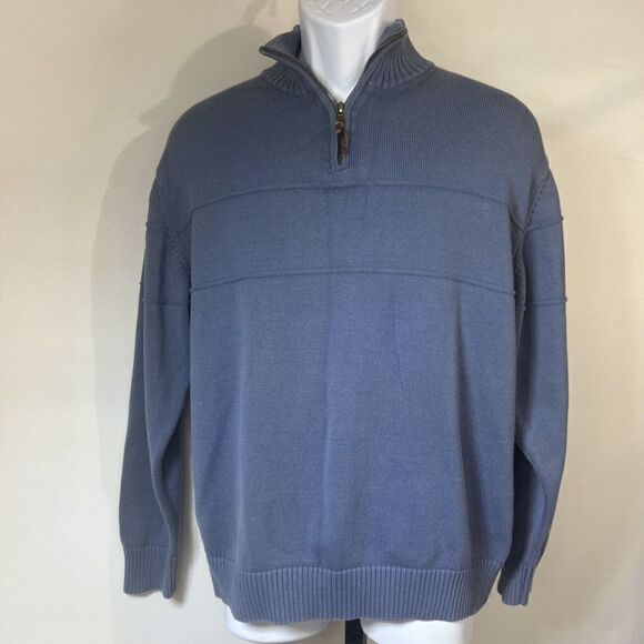 Men' Blue Pendleton Sweater 1/4 Zip Size Medium Blue - Picture 1 of 11